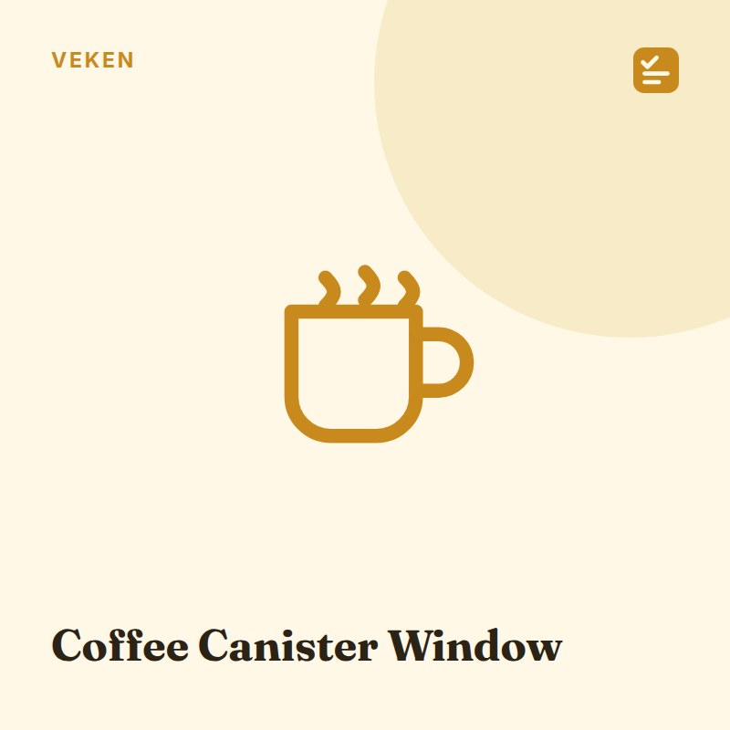 Veken Coffee Canister with Window, Airtight Stainless Steel Container, 22OZ